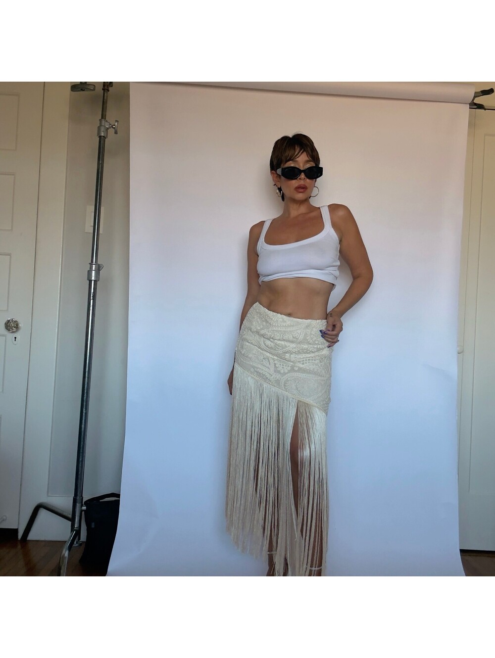 Boho Crochet Fringe Skirt